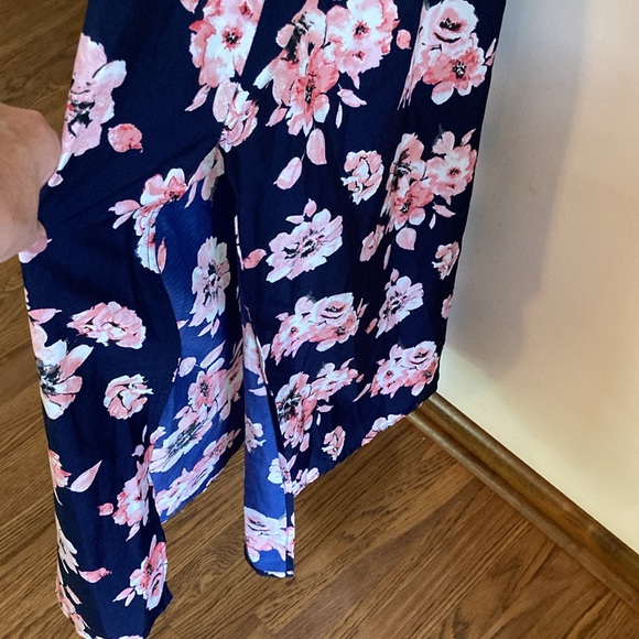 SALE❗️Band of Gypsies Women’s Large Navy Pink White Floral Spaghetti strap Dress - Picture 14 of 17